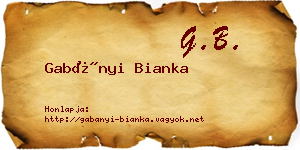 Gabányi Bianka névjegykártya
