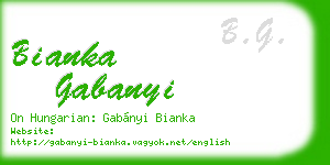 bianka gabanyi business card
