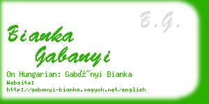 bianka gabanyi business card